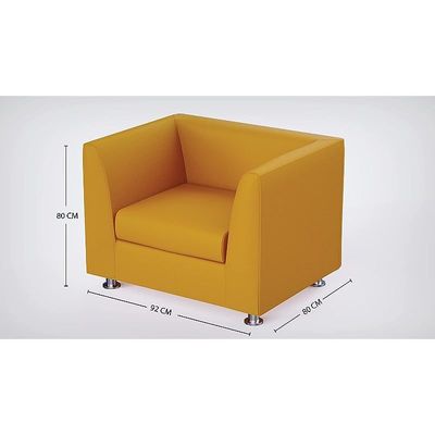 Mahmayi 679 Yellow PU Single Seater Sofa - Modern Design, Stylish Furniture for Living Room, Comfortable Seat, Durable Upholstery (1-Seater Sofa, Yellow)