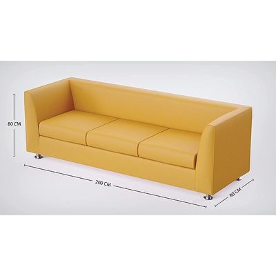 Mahmayi 679 Sandal PU Three Seater Sofa - Comfortable Living Room Furniture with Stylish Design (3-Seater, Sandal)