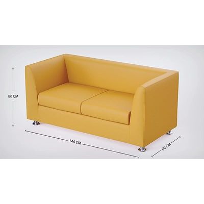 Mahmayi 679 Sandal Double Seater PU Leather Sofa - Modern Design Comfortable Living Room Furniture (2-Seater, Sandal)