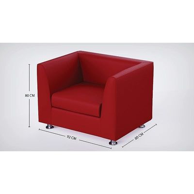أريكة بمقعد واحد من Mahmayi 679 باللون الأحمر من البولي يوريثان - تصميم حديث، أثاث أنيق لغرفة المعيشة، مقعد مريح، تنجيد متين (أريكة بمقعد واحد، أحمر)
