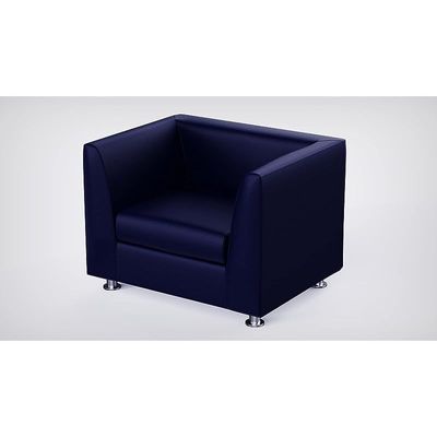 Mahmayi 679 Blue PU Single Seater Sofa - Modern Design, Stylish Furniture for Living Room, Comfortable Seat, Durable Upholstery (1-Seater Sofa, Blue)