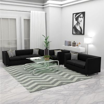 Mahmayi 679 Black PU Single Seater Sofa - Modern Design, Stylish Furniture for Living Room, Comfortable Seat, Durable Upholstery (1-Seater Sofa, Black)