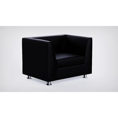 Mahmayi 679 Black PU Single Seater Sofa - Modern Design, Stylish Furniture for Living Room, Comfortable Seat, Durable Upholstery (1-Seater Sofa, Black)