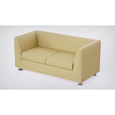 Mahmayi 679 Light Sandal Double Seater PU Leather Sofa - Modern Design Comfortable Living Room Furniture (2-Seater, Light Sandal)