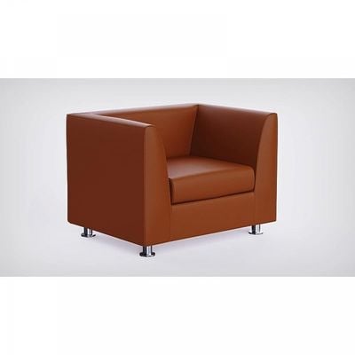 Mahmayi 679 Brown PU Single Seater Sofa - Modern Design, Stylish Furniture for Living Room, Comfortable Seat, Durable Upholstery (1-Seater Sofa, Brown)