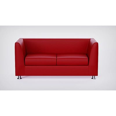 أريكة من جلد البولي يوريثان بمقعدين أحمر من Mahmayi 679 - أثاث غرفة معيشة مريح بتصميم عصري (مقعدين، أحمر)