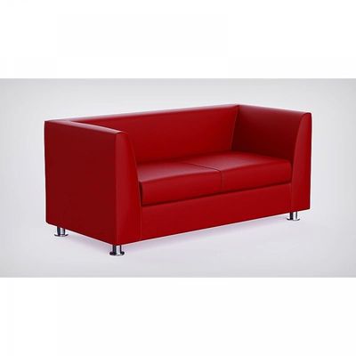 Mahmayi 679 Red Double Seater PU Leather Sofa - Modern Design Comfortable Living Room Furniture (2-Seater, Red)