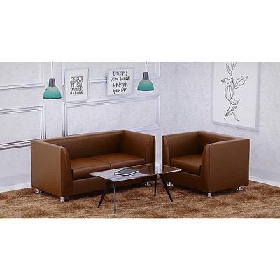 Mahmayi 679 Dark Brown PU Single Seater Sofa - Modern Design, Stylish Furniture for Living Room, Comfortable Seat, Durable Upholstery (1-Seater Sofa, Dark Brown)