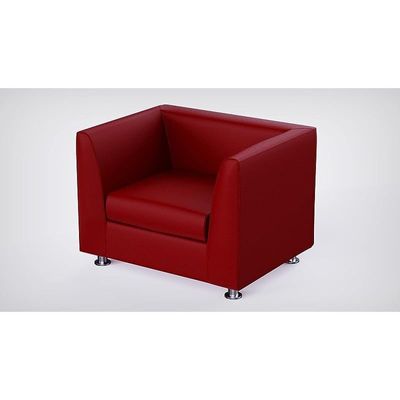 Mahmayi 679 Maroon PU Single Seater Sofa - Modern Design, Stylish Furniture for Living Room, Comfortable Seat, Durable Upholstery (1-Seater Sofa, Maroon)