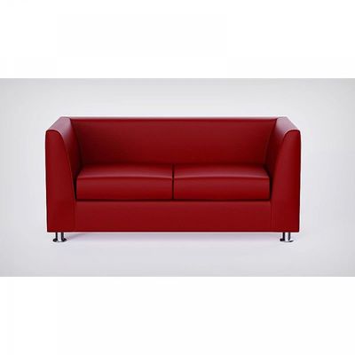 Mahmayi 679 Maroon Double Seater PU Leather Sofa - Modern Design Comfortable Living Room Furniture (2-Seater, Maroon)