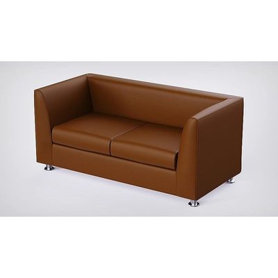 Mahmayi 679 Dark Brown Double Seater PU Leather Sofa - Modern Design Comfortable Living Room Furniture (2-Seater, Dark Brown)