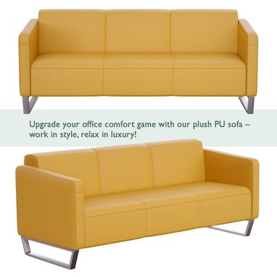 أريكة Mahmayi 2850 بثلاثة مقاعد من جلد الصندل مع تصميم حلقة الساق - مقعد صالة مريح لغرفة المعيشة أو المكتب أو غرفة النوم (3 مقاعد، صندل، ساق حلقية)