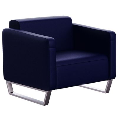 Buy Mahmayi 2850 Single Seater Sofa in Blue PU Leather with Loop Leg Design Comfortable Lounge Seat for Living Room Office or Bedroom 1 Seater Blue Loop Leg Online Danube Home UAE