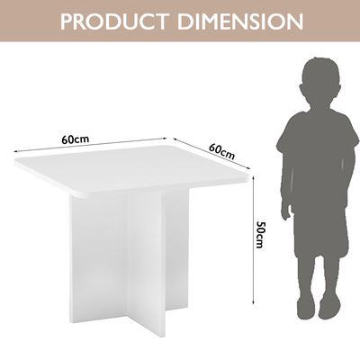 CH01 Ergonomic Child Desk 8050 Low height With Round Edges White Single Table 60x50cms)