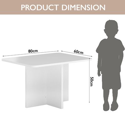 CH01 Ergonomic Child Desk 80x60x50 Low height With Round Edges White Single Table 80x50cms)