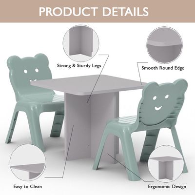 CH01 Ergonomic Child Desk 60x60x50 Low height With Round Edges Light Grey (Light Grey, Single Table 60x50cms)