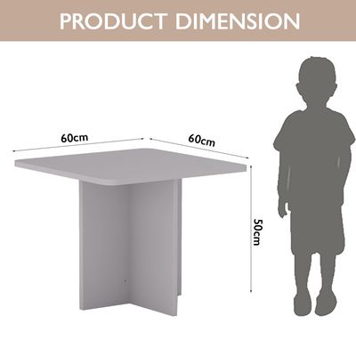 CH01 Ergonomic Child Desk 60x60x50 Low height With Round Edges Light Grey (Light Grey, Single Table 60x50cms)