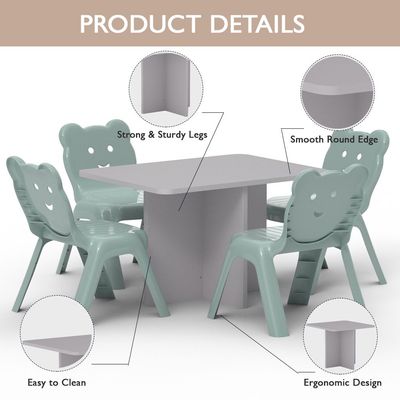 CH01 Ergonomic Child Desk 80x50 Low height With Round Edges Light Grey Single Table 80x50cms)