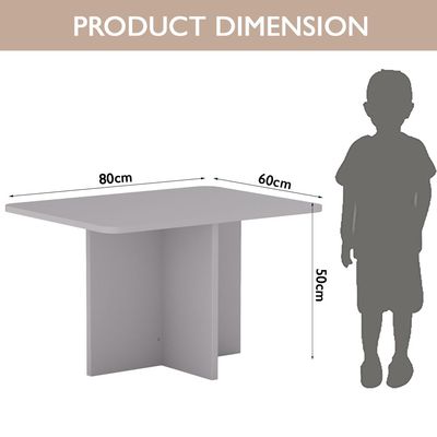 CH01 Ergonomic Child Desk 80x50 Low height With Round Edges Light Grey Single Table 80x50cms)