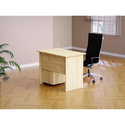 Mahmayi MP1 100x60 Writing Table with Mobile Drawer - Modern Office Desk for Home & Work, Ergonomic Design, Study Desk with Storage, Sturdy Computer Table for Office, Bedroom, Living Room (Oak)
