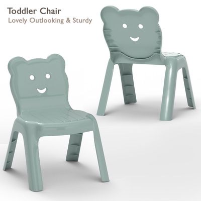 CH01 Ergonomic Child Desk(80X50) Light Grey with 4 X CHC1 Child Plastic Chair Light Grey Combo