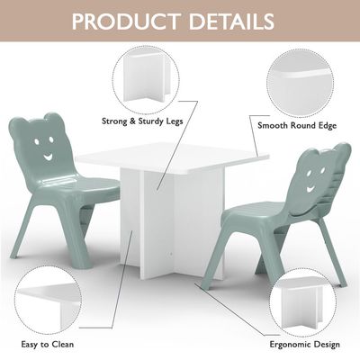 Kids Furniture for Home (2 Chair Set, White)
