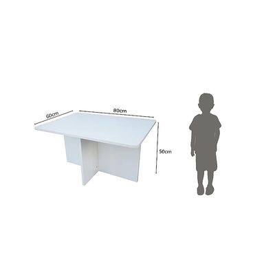 CH01 Ergonomic Child Desk(80X50) White with 4 X CHC1 Child Plastic Chair Light Grey Combo