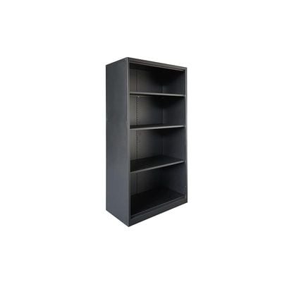 Mahmayi Godrej OEM Open Steel Bookcase in Black - Sturdy Metal Storage Shelf for Office or Home Use