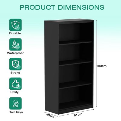 Godrej OEM Open Steel Bookcase Black