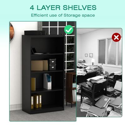 Godrej OEM Open Steel Bookcase Black