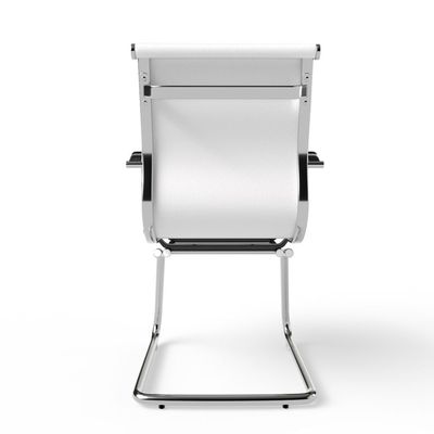 UT-C031V Visitors Chair, Waiting Room &amp; Reception PU Chair, Thick Padding Seat Ergonomic Executive Chair Fixed Armrest Chair Home Office Chair, Durable Base Visitor Armchair White