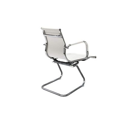 UT-C031V Visitors Chair, Waiting Room &amp; Reception PU Chair, Thick Padding Seat Ergonomic Executive Chair Fixed Armrest Chair Home Office Chair, Durable Base Visitor Armchair White