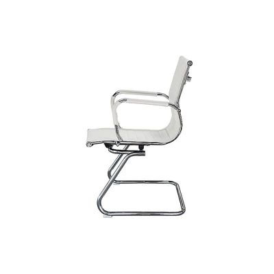 UT-C031V Visitors Chair, Waiting Room &amp; Reception PU Chair, Thick Padding Seat Ergonomic Executive Chair Fixed Armrest Chair Home Office Chair, Durable Base Visitor Armchair White