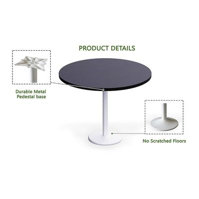 Round Pantry Table, Simple Modern Design Coffee Task for Home Office Bistro Balcony Lawn Breakfast, (100 cm Dia, Black)