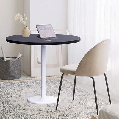 Round Pantry Table, Simple Modern Design Coffee Task for Home Office Bistro Balcony Lawn Breakfast, (100 cm Dia, Black)