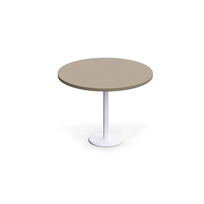 Round Pantry Table, Simple Modern Design Coffee Task for Home Office Bistro Balcony Lawn Breakfast, (100 cm Dia, Linen)