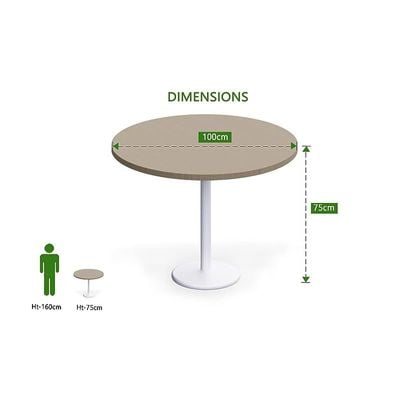 Round Pantry Table, Simple Modern Design Coffee Task for Home Office Bistro Balcony Lawn Breakfast, (100 cm Dia, Linen)