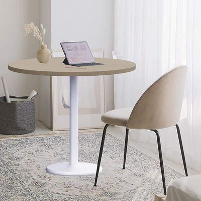 Round Pantry Table, Simple Modern Design Coffee Task for Home Office Bistro Balcony Lawn Breakfast, (100 cm Dia, Linen)