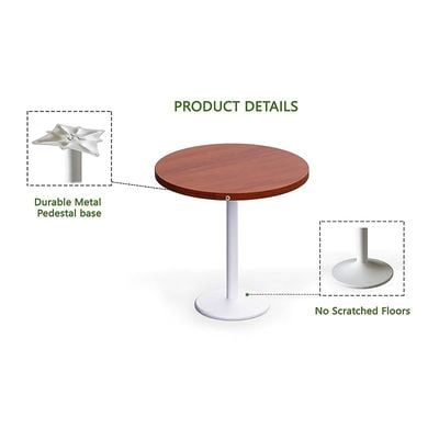 Round Pantry Table, Simple Modern Design Coffee Task for Home Office Bistro Balcony Lawn Breakfast, (80 cm Dia, Apple Cherry)