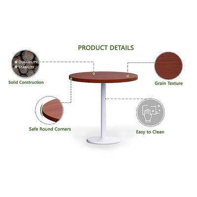 Round Pantry Table, Simple Modern Design Coffee Task for Home Office Bistro Balcony Lawn Breakfast, (80 cm Dia, Apple Cherry)
