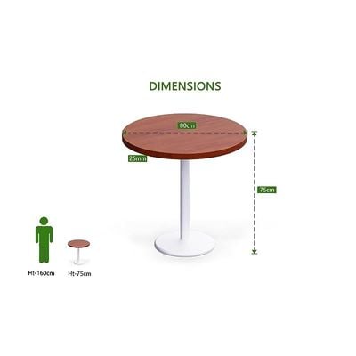 Round Pantry Table, Simple Modern Design Coffee Task for Home Office Bistro Balcony Lawn Breakfast, (80 cm Dia, Apple Cherry)