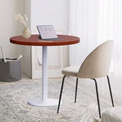 Round Pantry Table, Simple Modern Design Coffee Task for Home Office Bistro Balcony Lawn Breakfast, (80 cm Dia, Apple Cherry)