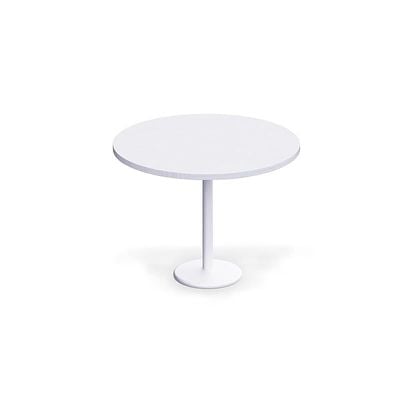 Round Pantry Table, Simple Modern Design Coffee Task for Home Office Bistro Balcony Lawn Breakfast, (100 cm Dia, White)