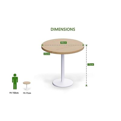 Round Pantry Table, Simple Modern Design Coffee Task for Home Office Bistro Balcony Lawn Breakfast, (80 cm Dia, Oak)