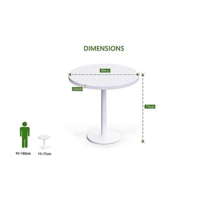 Round Pantry Table, Simple Modern Design Coffee Task for Home Office Bistro Balcony Lawn Breakfast, (80 cm Dia, White)