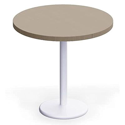 Round Pantry Table, Simple Modern Design Coffee Task for Home Office Bistro Balcony Lawn Breakfast, (80 cm Dia, Linen)