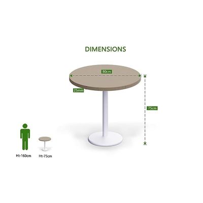 Round Pantry Table, Simple Modern Design Coffee Task for Home Office Bistro Balcony Lawn Breakfast, (80 cm Dia, Linen)