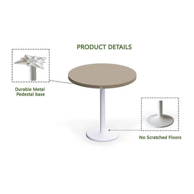 Round Pantry Table, Simple Modern Design Coffee Task for Home Office Bistro Balcony Lawn Breakfast, (80 cm Dia, Linen)
