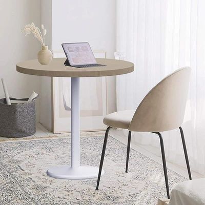 Round Pantry Table, Simple Modern Design Coffee Task for Home Office Bistro Balcony Lawn Breakfast, (80 cm Dia, Linen)