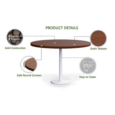 Round Pantry Table, Simple Modern Design Coffee Task for Home Office Bistro Balcony Lawn Breakfast, (120 cm Dia, Dark Walnut)